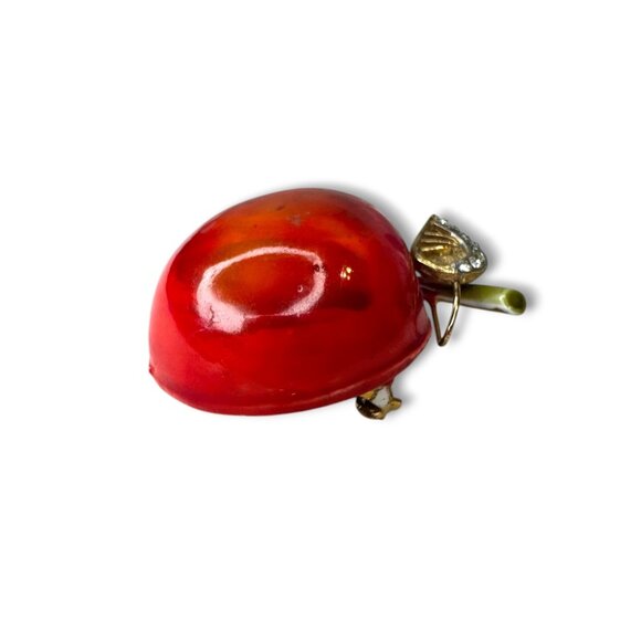 HAR Hargo Creations Red Enamel Apple Pin Mid Century 1.74" x 1.48" - Picture 9 of 11